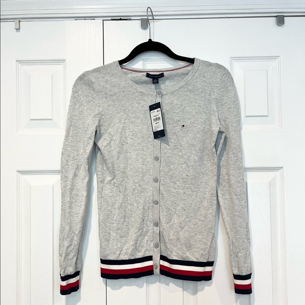 Tommy Hilfiger Womens Gray Button down sweater classic XXS